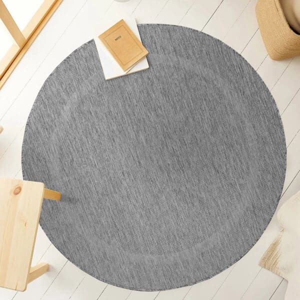 Rond binnen- en buitenkleed - Edge Line Grijs